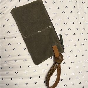 Olive suede clutch Cleo and Wolf from Boot Barn in Texas